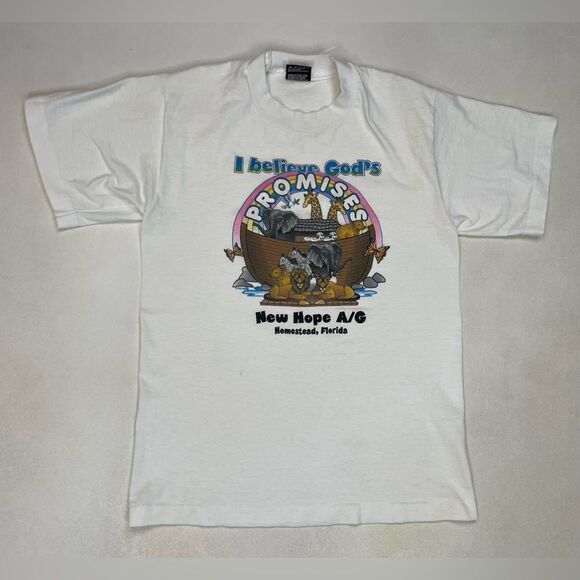 VINTAGE I Believe God's Promise New Hope T-shirt Women Small 90s Single Stitch - Picture 1 of 9